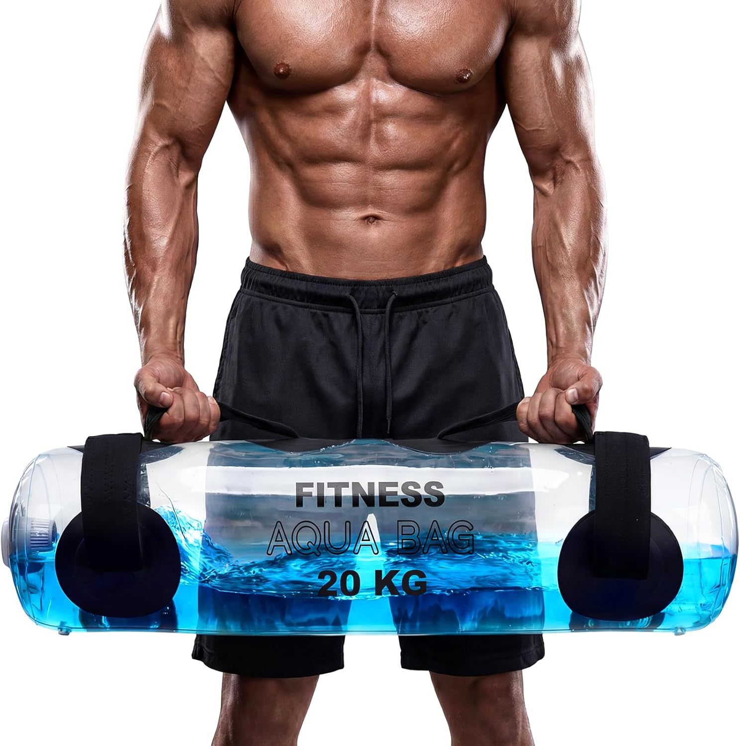 Water Weights Aqua Bag, 44 lbs - Adjustable Portable Water Weight Workout Sandbag Alternative Stability Fitness Equipment for Strength Core Balance Training Full Body Exercise Home Gym