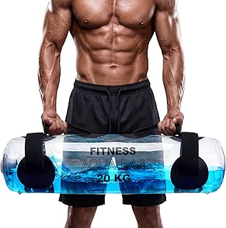 Water Weights Aqua Bag, 44 lbs - Adjustable Portable Water Weight Workout Sandbag Alternative Stability Fitness Equipment for Strength Core Balance Training Full Body Exercise Home Gym