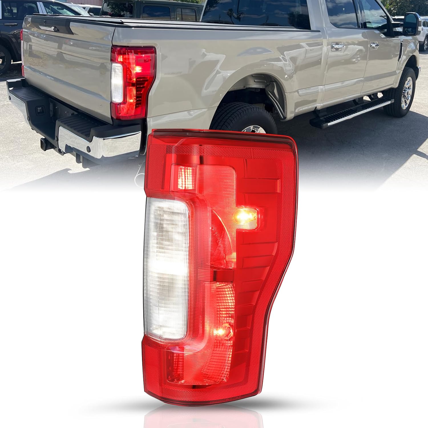 Taillight Assembly with Blind Spot for 2017-2019 Ford F250 F350 Super Duty Rear Halogen Tail Light OE Replacement Right Passenger Side