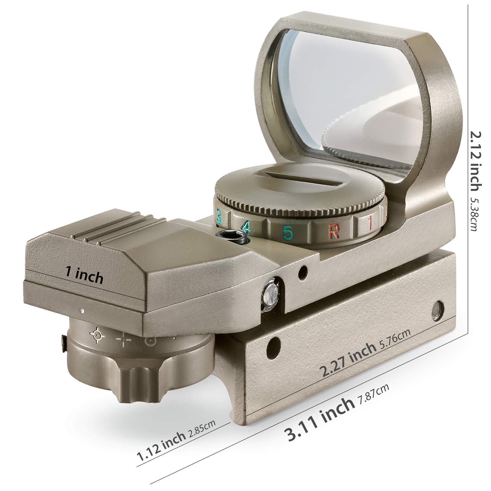 Ohuhu Red Green Dot Sight Gun Sight Scope Reflex Sight with 4