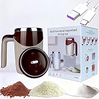 Vista 12 de Taza mezcladora giratoria con aislamiento automático automático y recargable - Taza de viaje USB para café/té/chocolate caliente/leche - 12.9 oz Gris