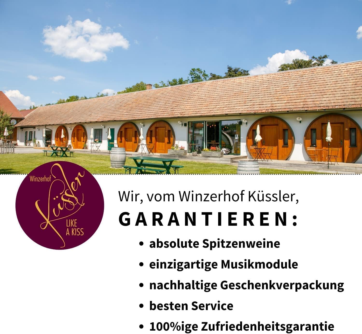 Neu! SINGENDER WEIN mit dem KÜSSLER-SONG – ein Cuvée rot mit dem Küssler-Song – im nachhaltigen Geschenkkarton – das ideale Weingeschenk!