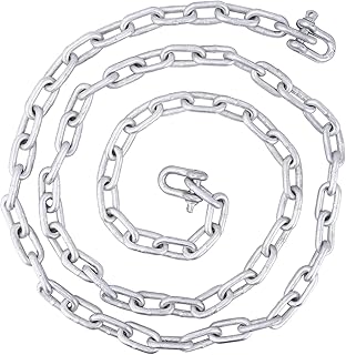 Galvanized 5/16" Anchor Chain 2 PCS 3/8" Anti-Off Shackles, Boat Anchor Chain, Anchor Chains