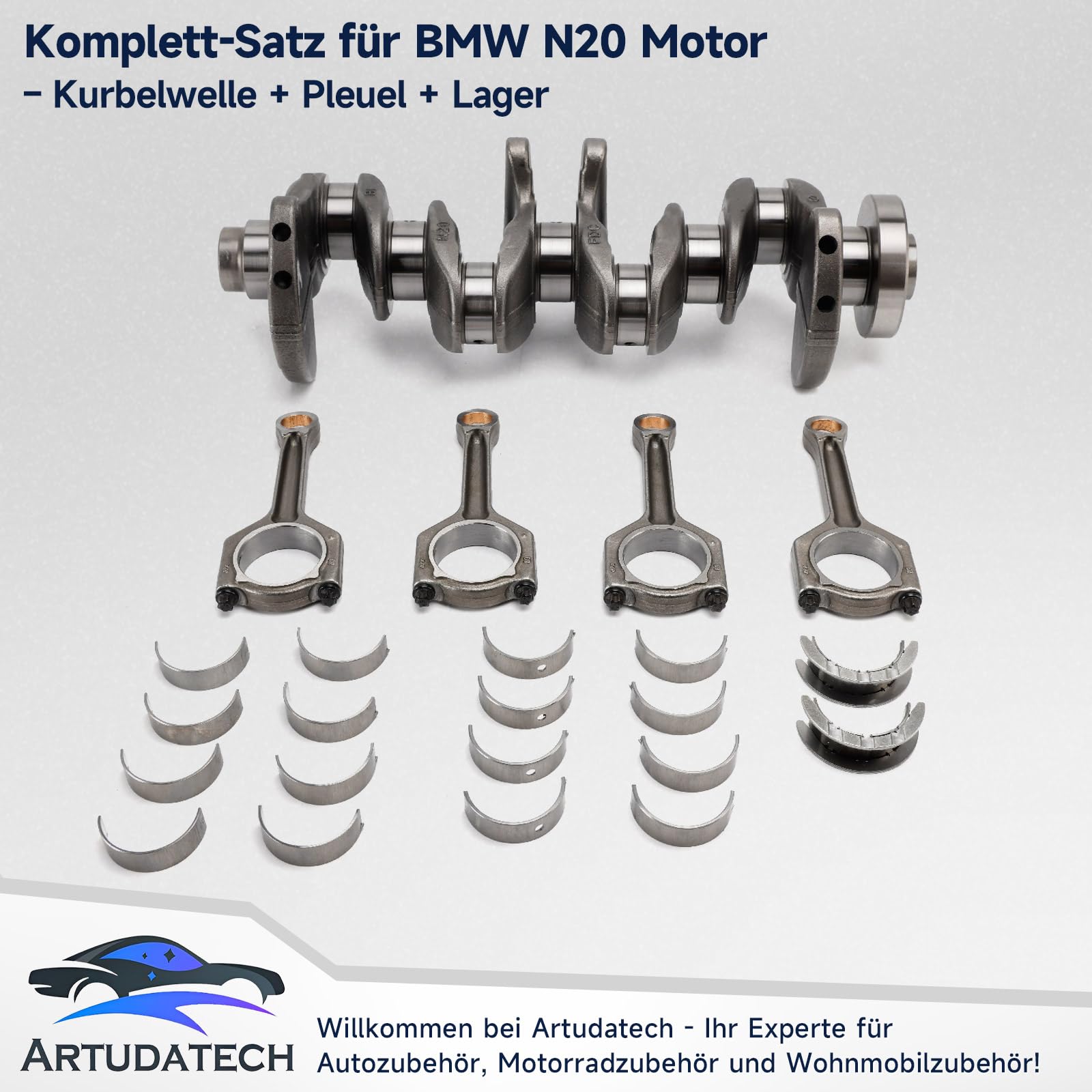 N20 Kit Albero Motore Crankshaft Biella e Cuscinetti per BMW 320i 328i 528i 2.0L Motore – Albero Motore, Biella, Cuscinetti 11217640165 11247624616