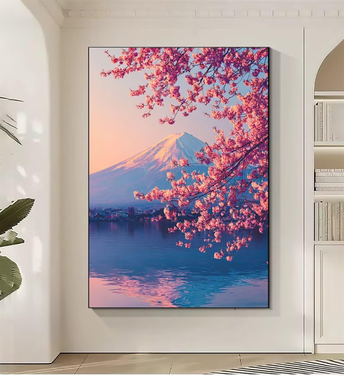 Malen Nach Zahlen Erwachsene Landschaft See, Groß DIY Malen Nach Zahlen, Anfänger Frauen Bastelset, Pinsel und 36 Acrylfarbe, Paint by Numbers Basteln für Wand Dekor Geschenk 100x135cm BJHWK917