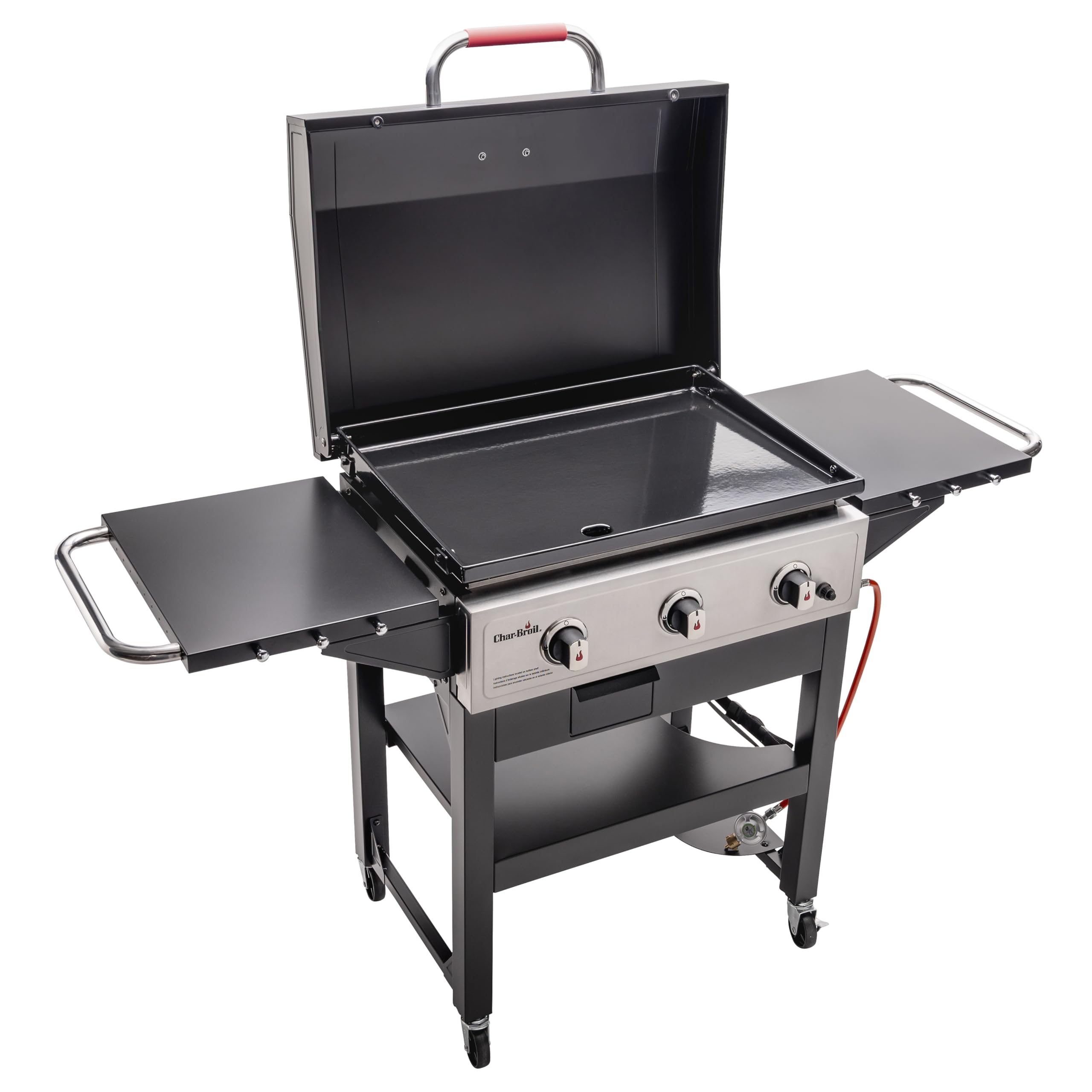 Char-Broil Griddle 3400 Barbecue à Gaz, Plaque en Fonte 48 x 68 cm, Bac de Récupération des Graisses et de l'eau, Allumage Électronique