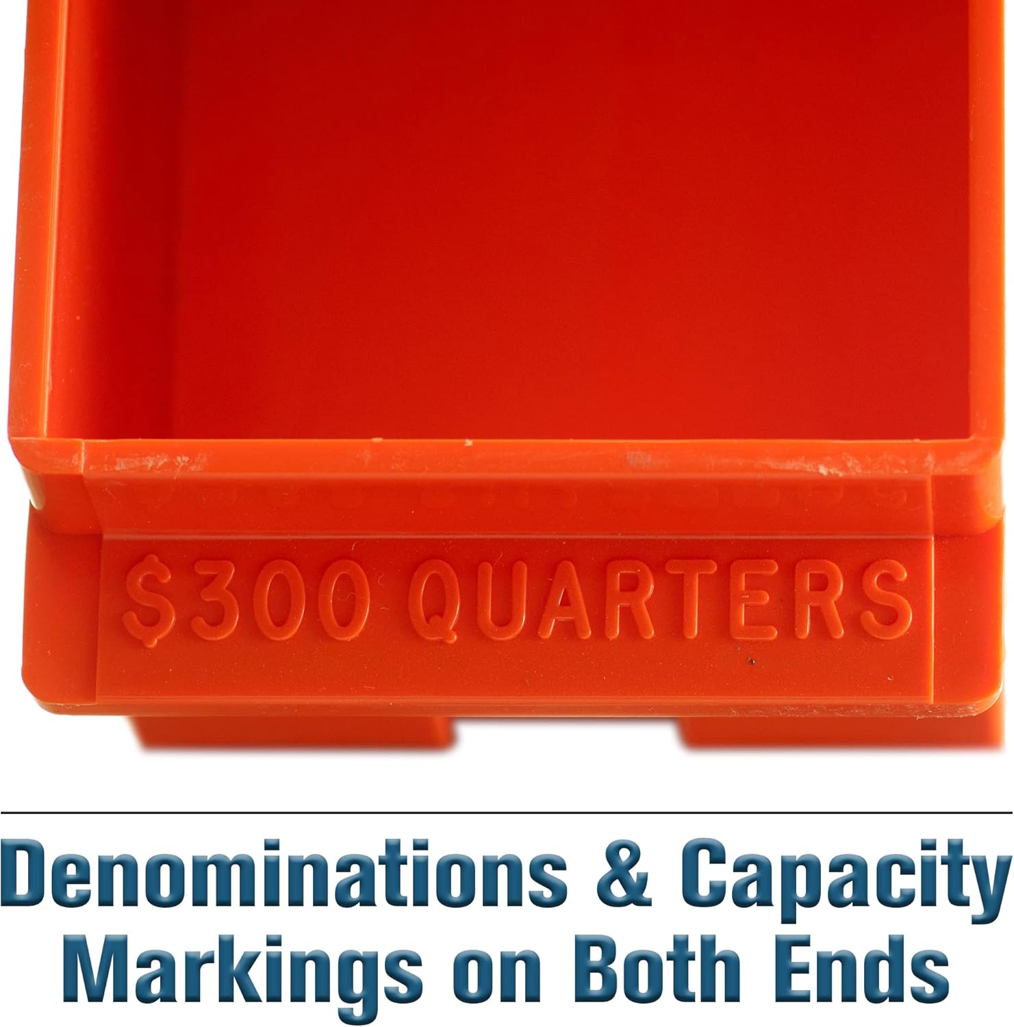 BankSupplies クォーター大容量コインストレージボックス - オレンジ - 300ドル容量 - コインオーガナイザー - コインケースBOX