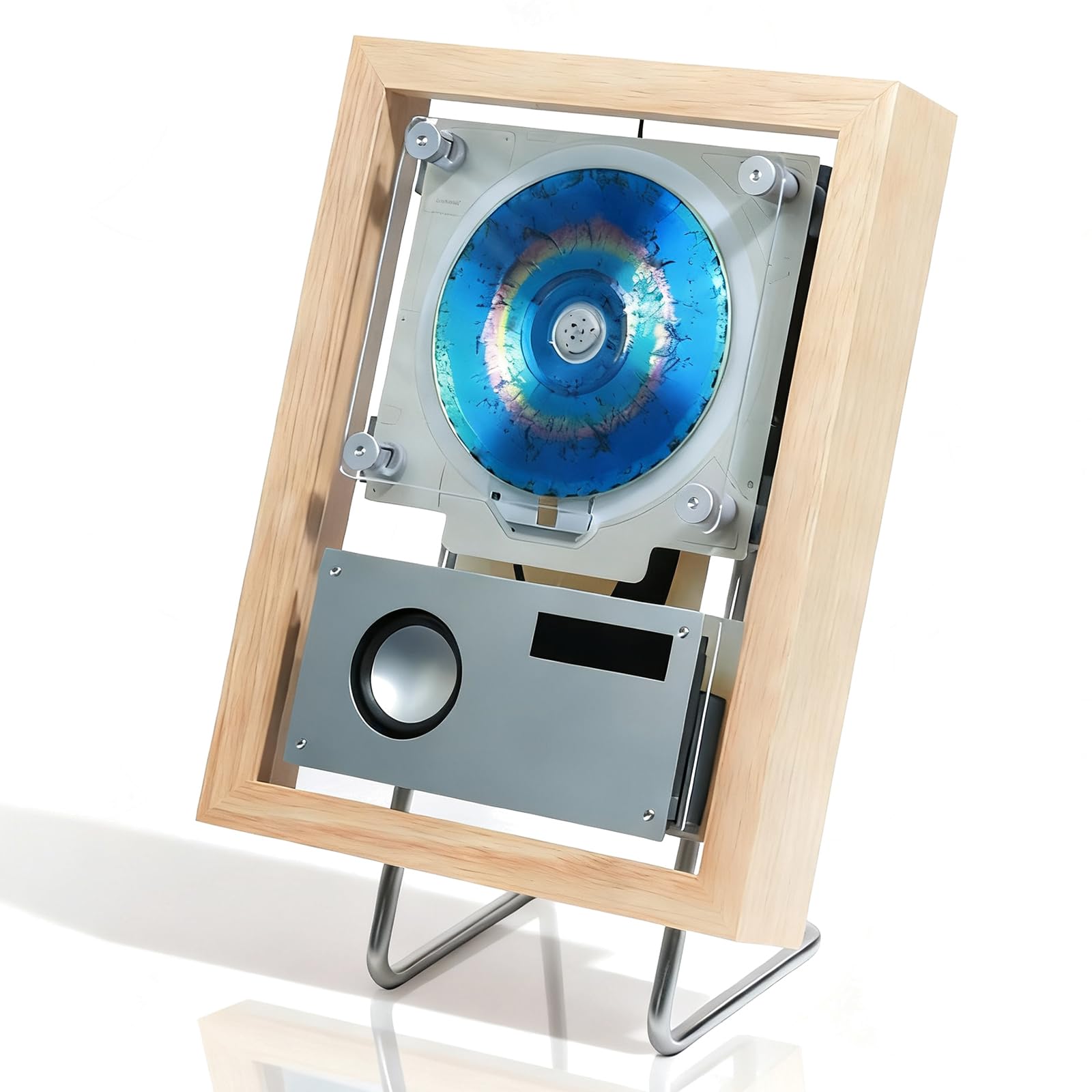 Montabile a parete Music Frame Lettore CD con USB, FM, Bluetooth e AUX Modalità per casa, corridoio e ufficio Decor