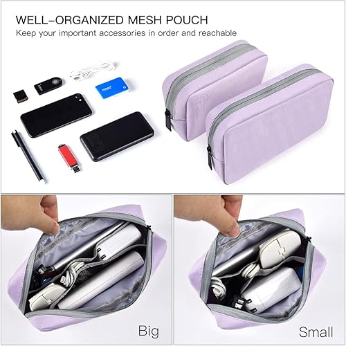Miniatura 3 de Bolsa universal para accesorios electrónicos, paquete de 2 bolsas de transporte suaves y portátiles, organizador de cables de alambre para disco