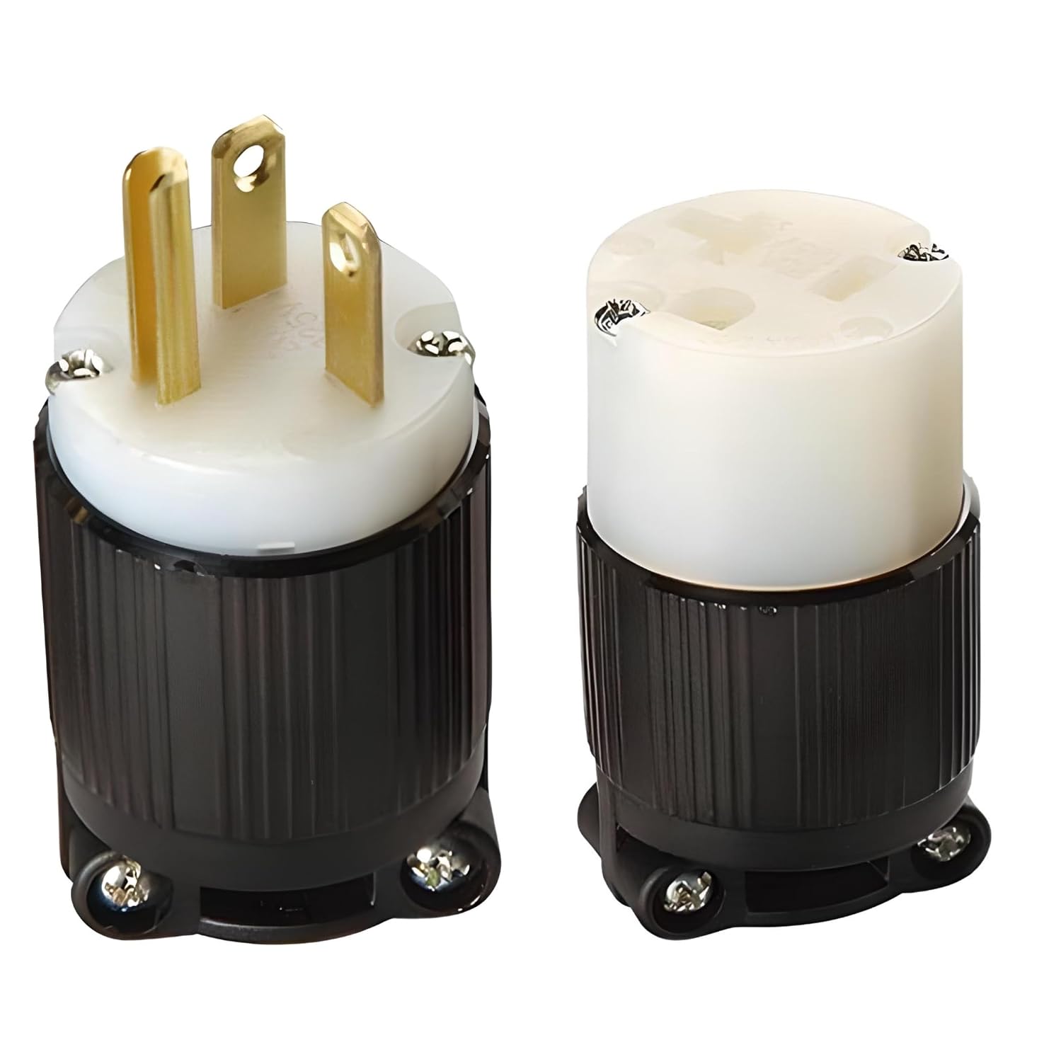 OCS Parts NEMA 5-20 Locking Plug and Connector Set | 125V - 20A - 2 Pole 3 Wire | cUL Listed Replacement Electical Power Plugs (Plug + Connector)