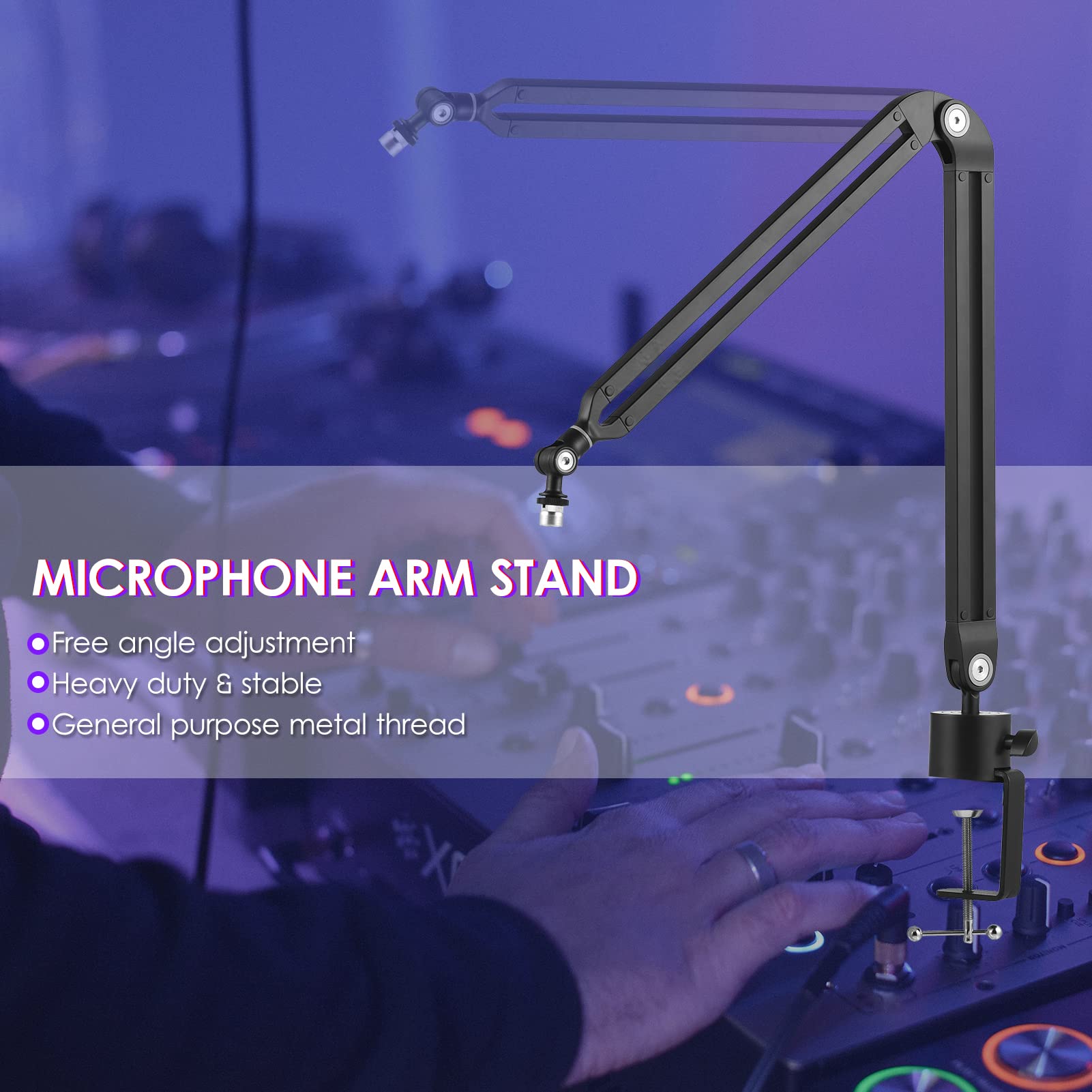 Irfora Bras de microphone - Bras de suspension - Support flexible pour microphone - Avec ruban adhésif en C pour chanter des flux en direct