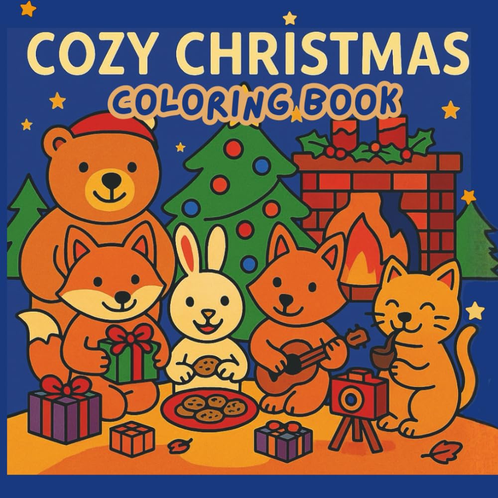 Cozy Christmas Coloring Book: A heartwarming collection of cozy Christmas scenes featuring friends, winter joy, and festive holiday moments to color and relax.