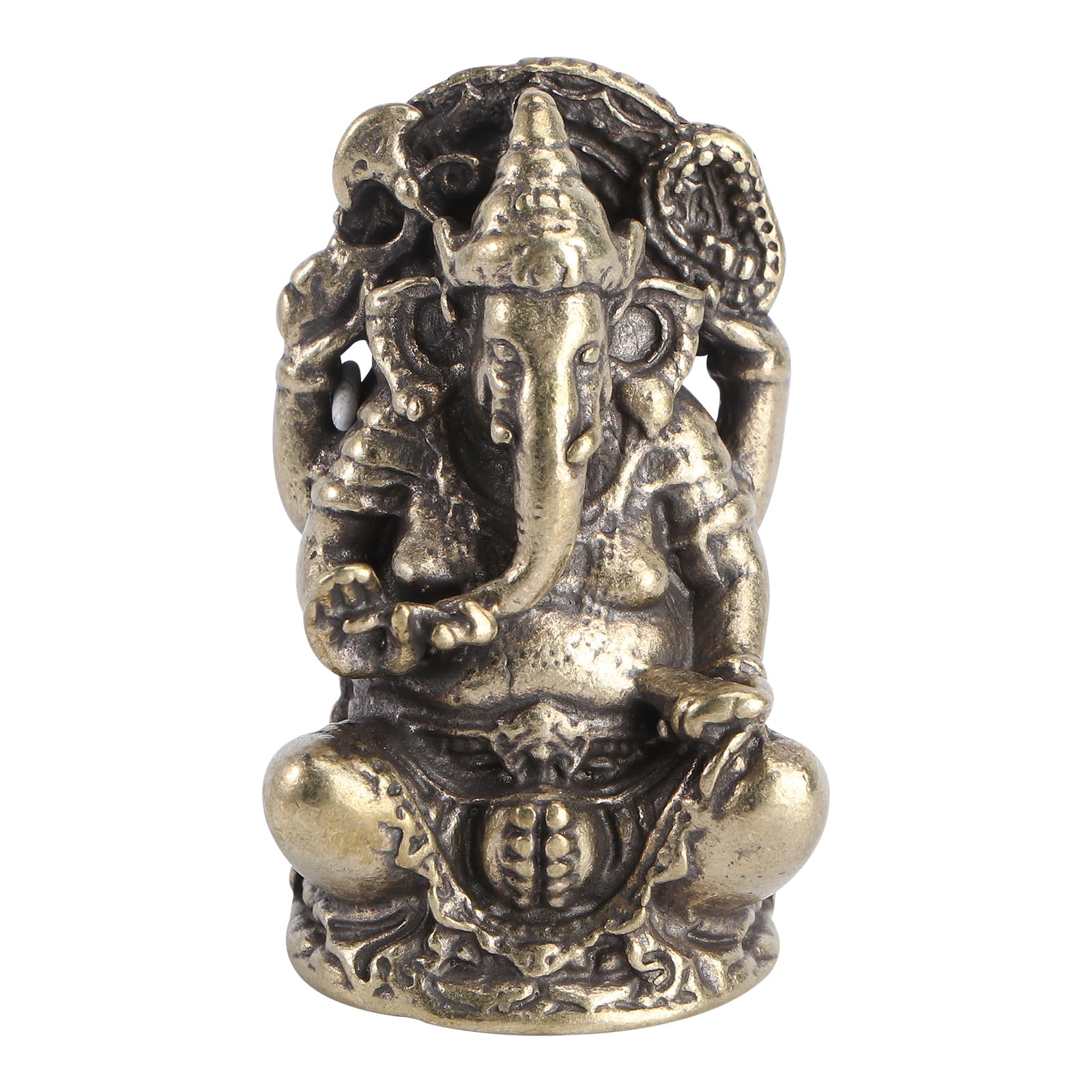 Healifty Metal Ganesh Hidu Elephant Statue Elephant Buddha Figure of Success Decorative Ornament for Home Office Car