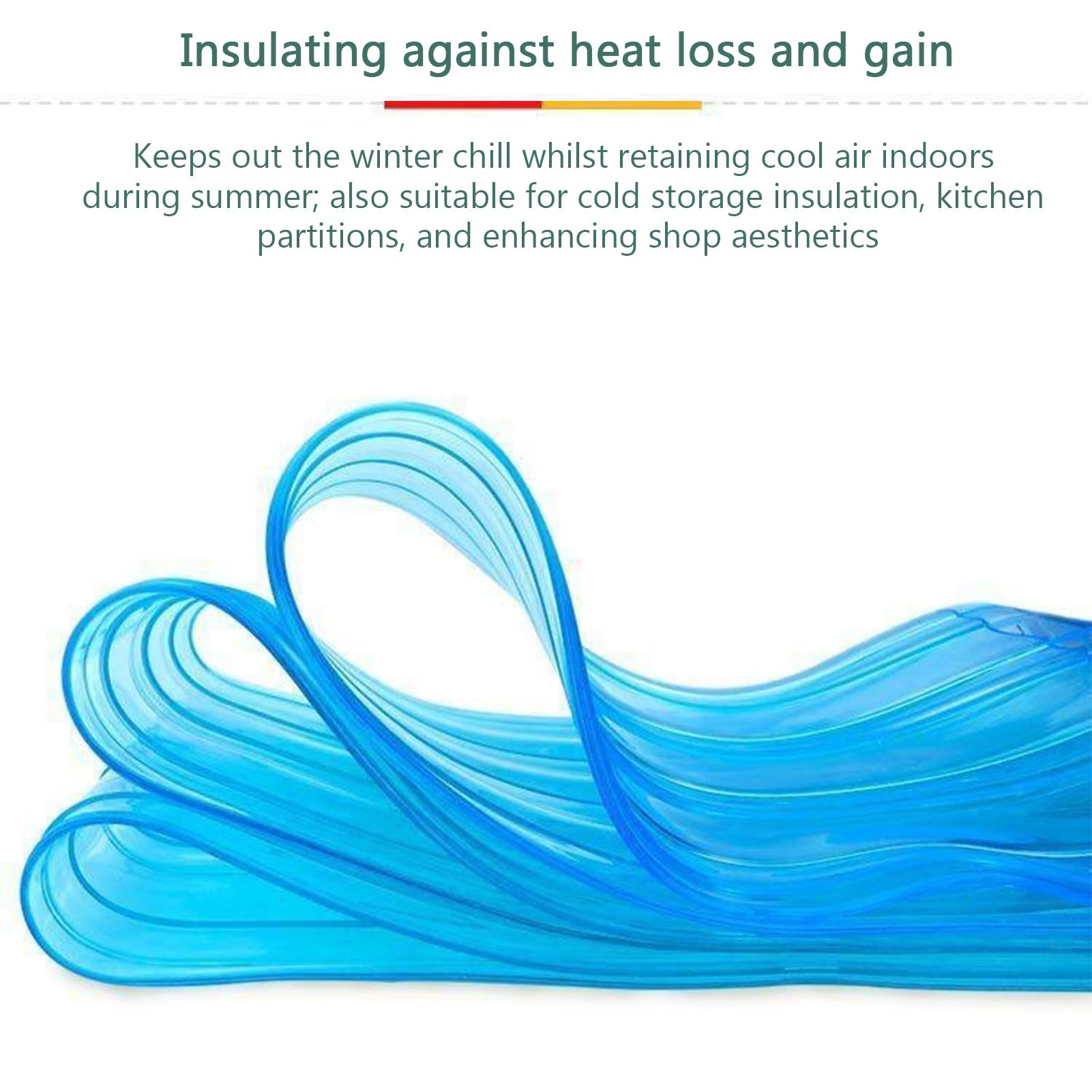 Rideau à Lamelles Verticales Rideaux Lanières PVC Isolation Thermique Air Curtain Entrepôts Chambres Froides(56.7" W x 82.7" L/144x210cm)