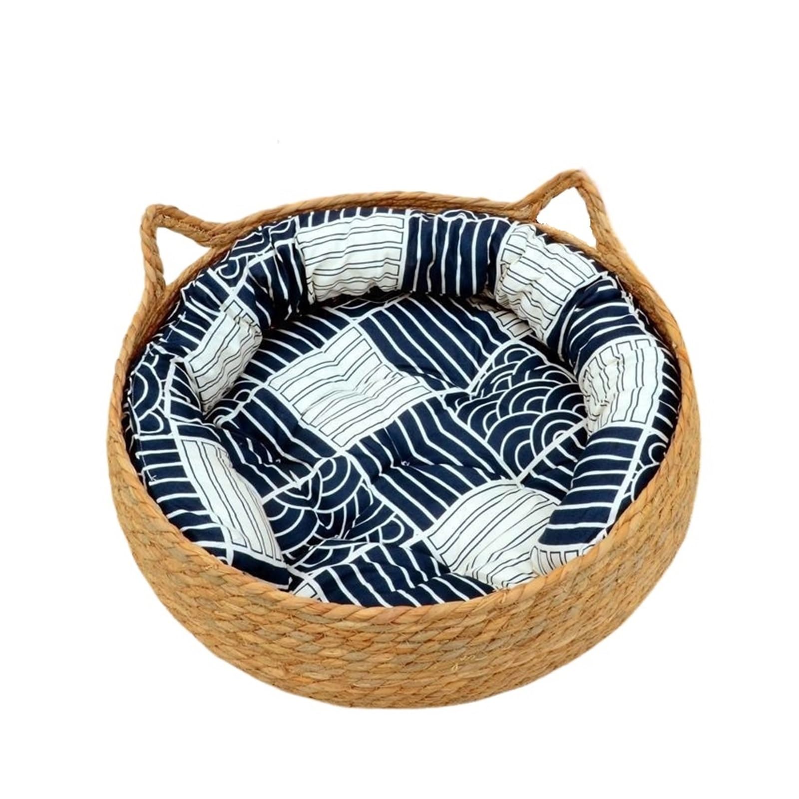 Panier pour chat en rotin idéal pour un coin sieste au salon