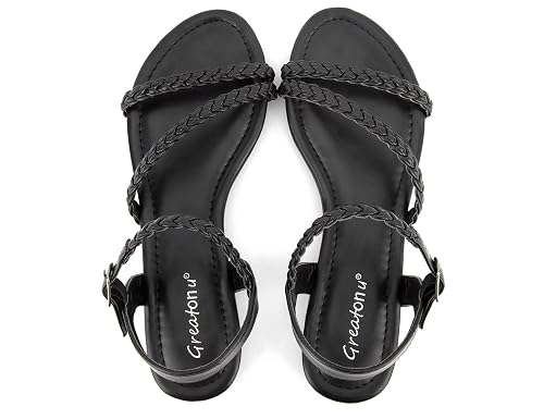 Greatonu Women’s Flat Sandals Slip On Summer Gladiator Open Toe