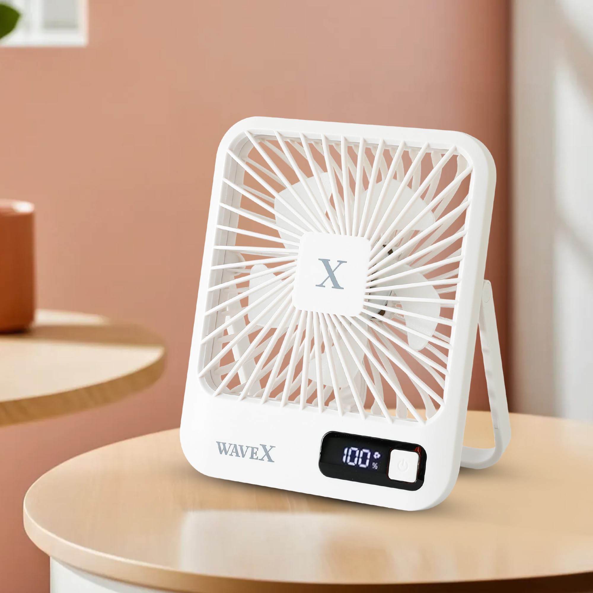 FUMATO Digital Portable Mini Fan | Rechargeable USB Fan with 5 Speeds | Compact for Office, Home & Travel | 4-6 Hours Runtime, 2000mAh Battery |180° Tilt | 1-Year Warranty-image-25