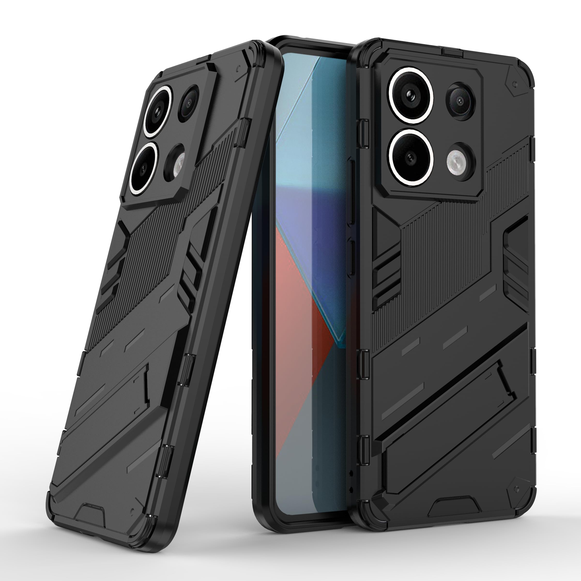 Mobile Mart Shock Proof & Kickstand with Camera Protection Hybrid Back Cover Case for Redmi Note 13 Pro 5G - (Gray) (B0D33PK71S) Amazon Price History, Amazon Price Tracker
