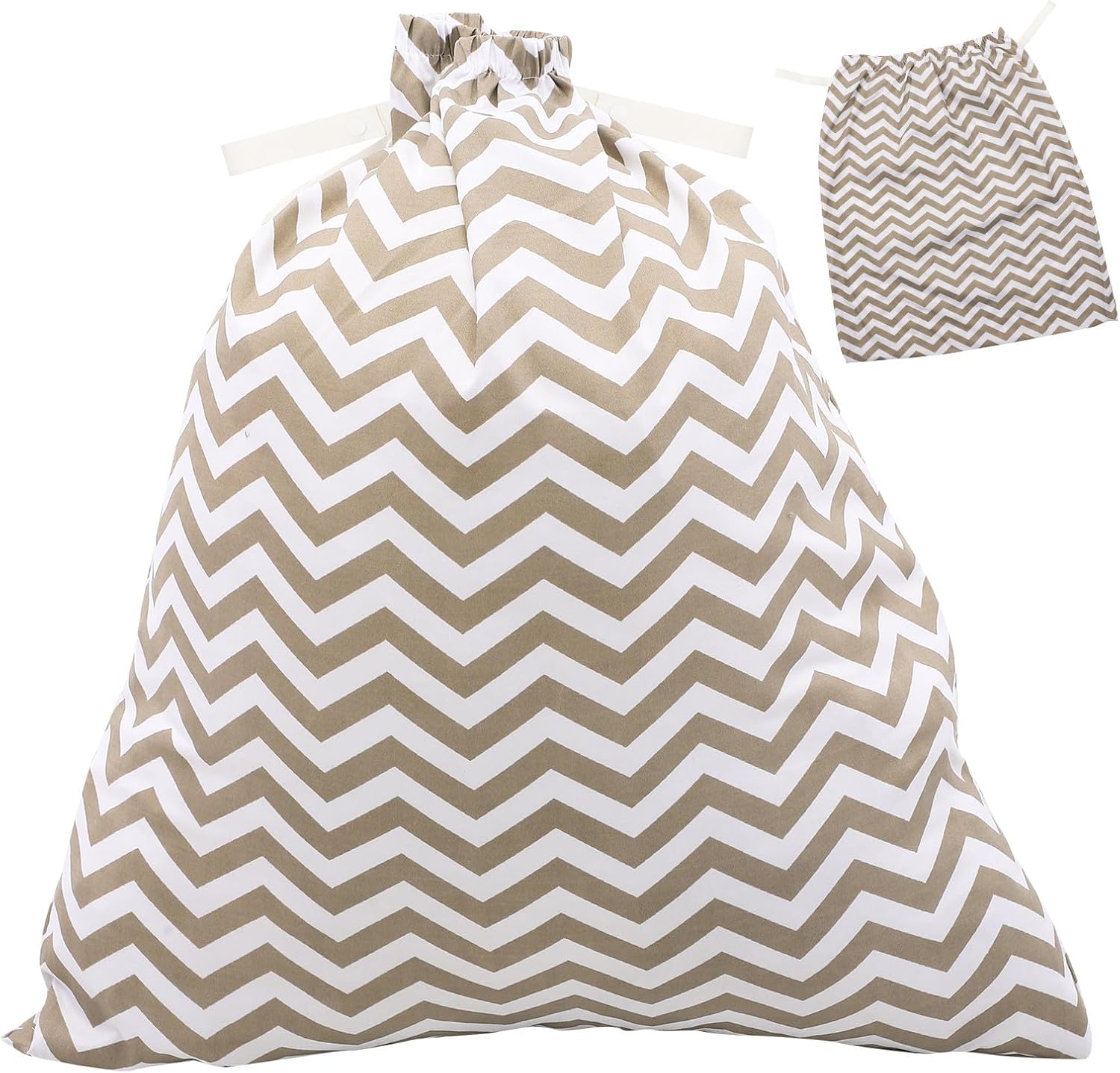 Waterproof Diaper Storage Pouch, Cloth Diaper Bag Pail with Striped Design, Reusable Laundry Wet Bag for Nursery and Travel