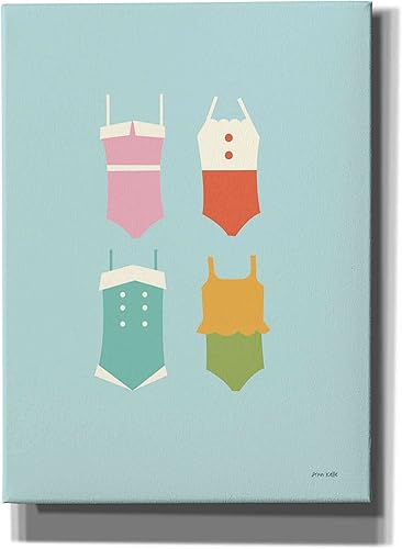 Epic Graffiti 'Summer Bathing Suits Blue' de Ann Kelle Designs, arte de pared en lienzo, 40 x 54 pulgadas