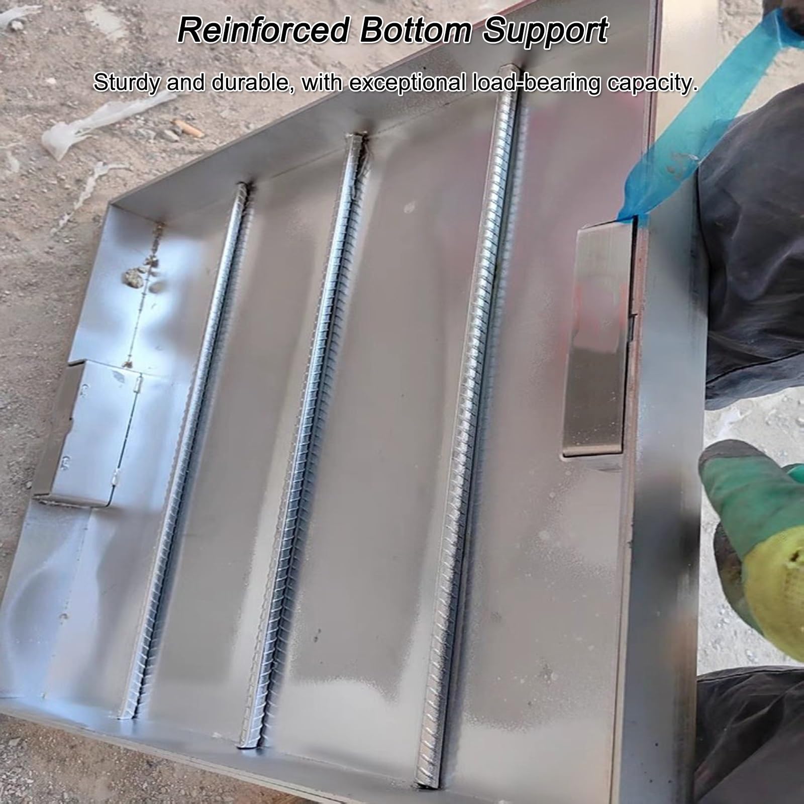 Tapa Arqueta Empotrada, Trampilla de Acceso al Suelo de Acero Inoxidable 304, Cuadrada de Tanque Séptico, Capacidad de Carga de 400 Kg, para Pavimento y Patio(40x40x5cm/16x16x2in)