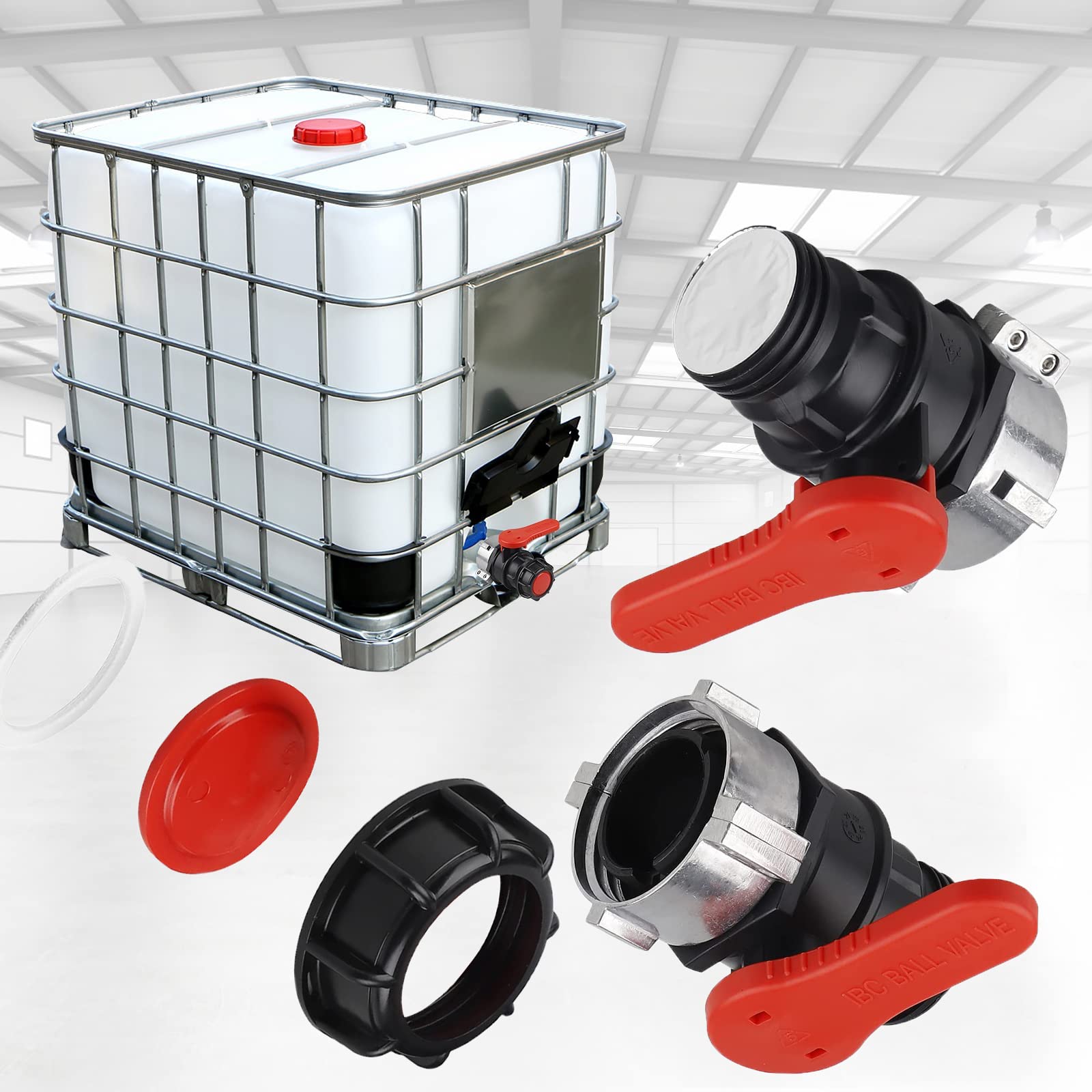 Adattatore di scarico per serbatoio IBC S60x6 Rubinetto valvola 3/4