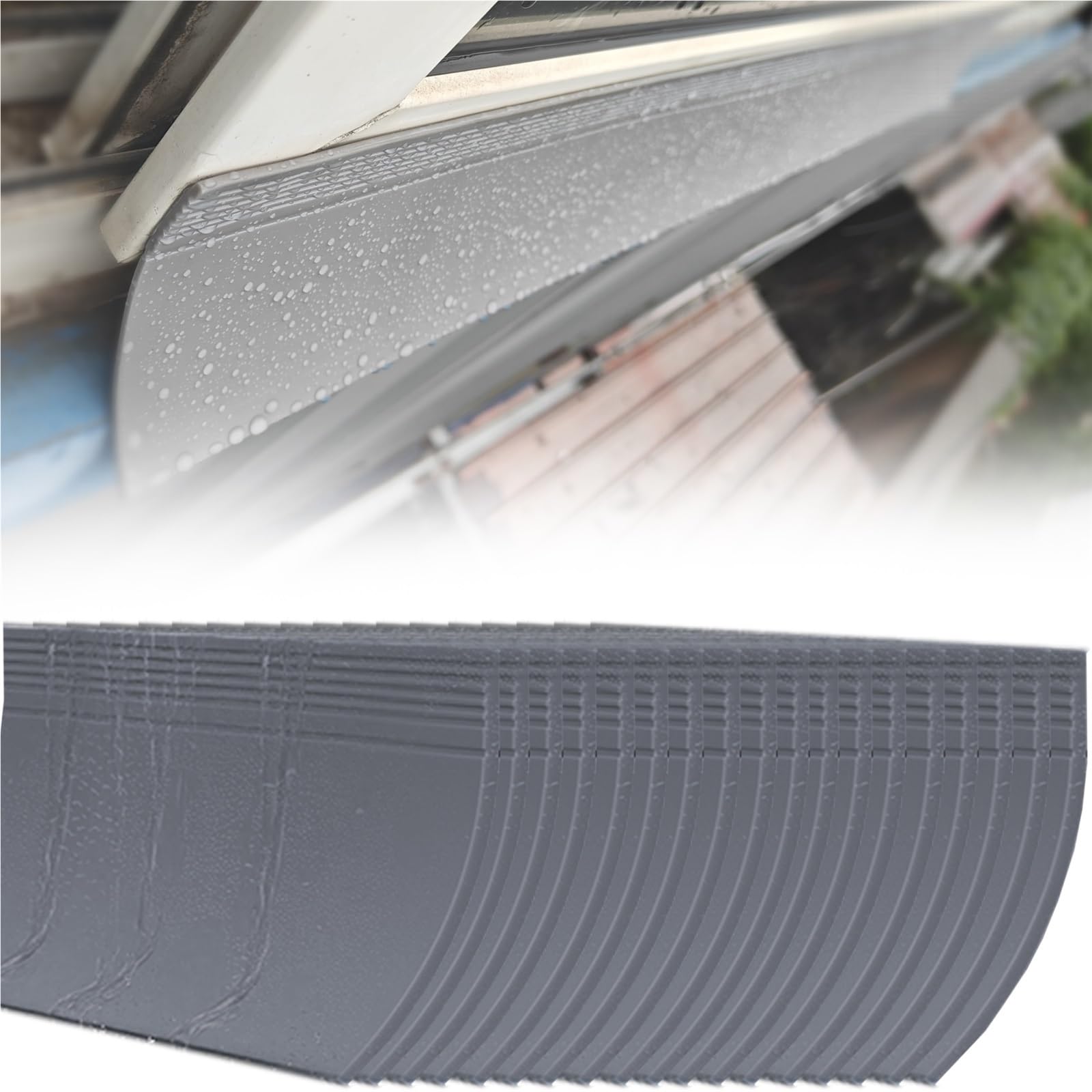 Protección impermeable para ventanas con el deflector de lluvia autoadhesivo y recortable