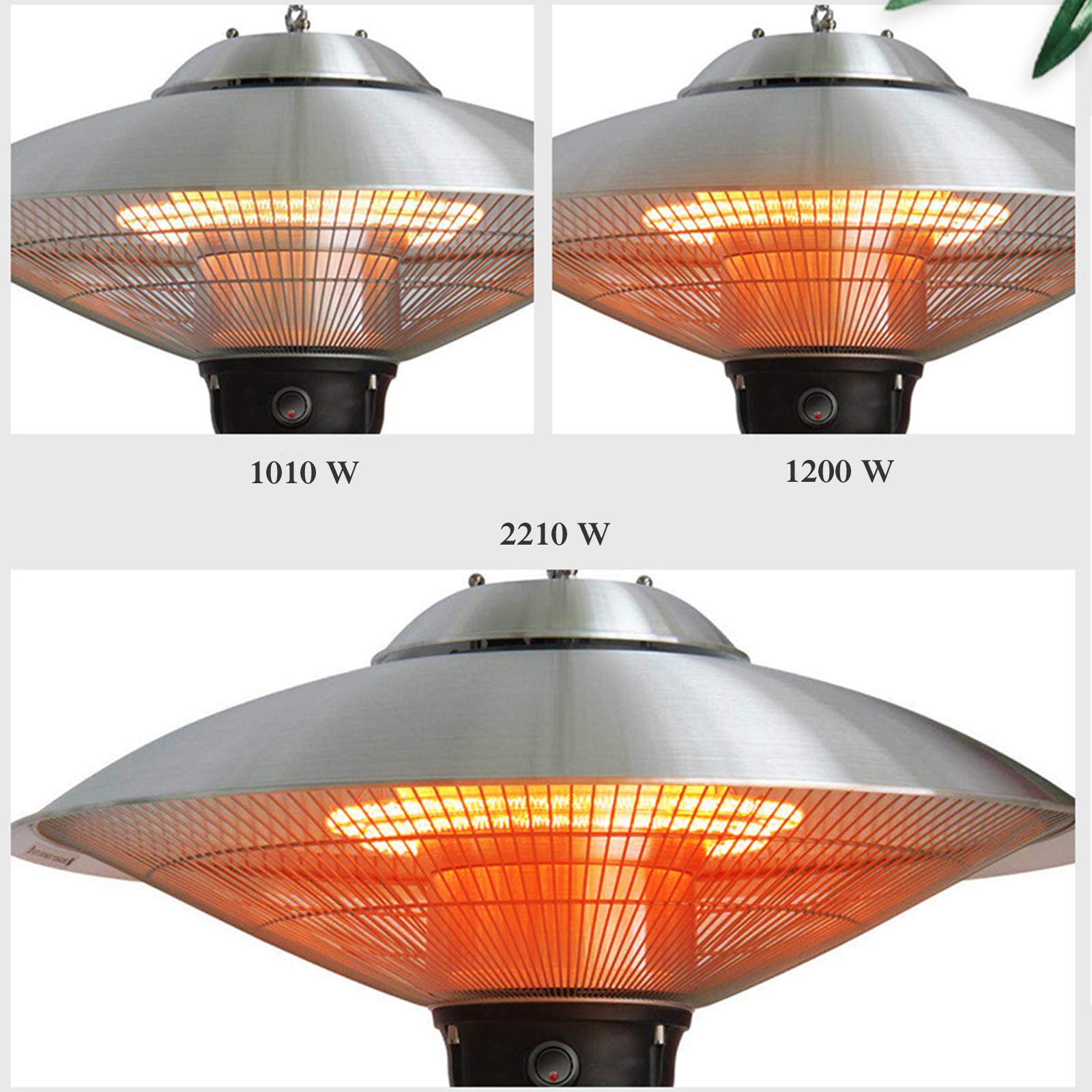 Riscaldatore elettrico per patio, Riscaldatori sospesi a infrarossi per esterni con telecomando, Riscaldatori a soffitto, Riscaldatore da balcone 1010W / 1200W / 2210W