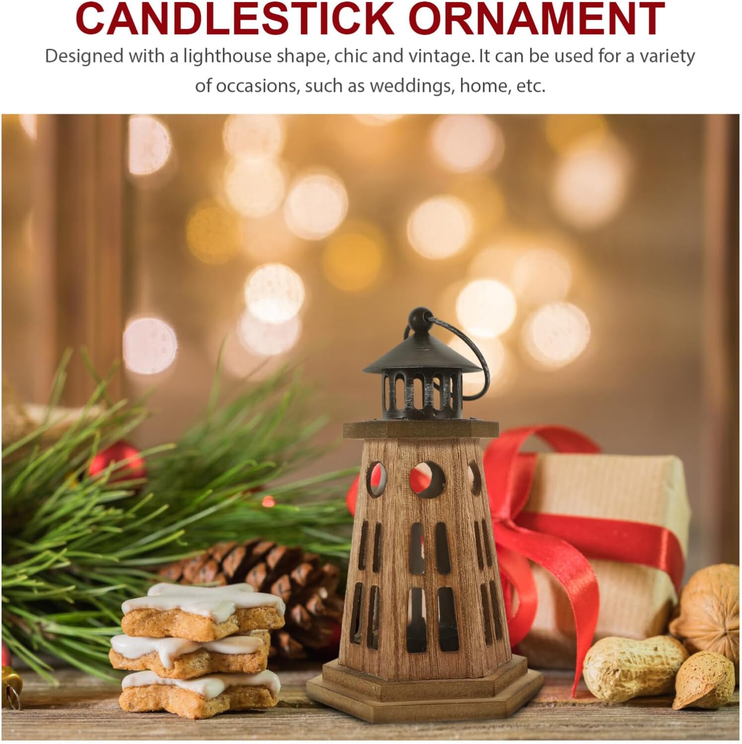 Wooden Candle Holder Light Holder Candle Lantern Decorative Table Lamp for Home Wedding Party Garden Decor