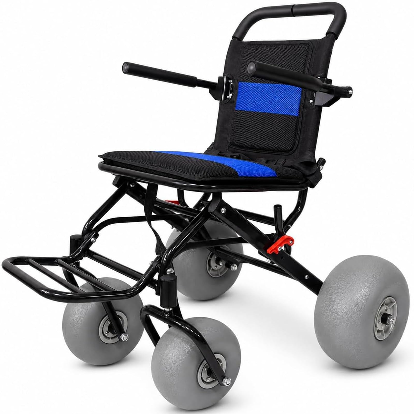 Silla Playa Plegable Ligera Con Ruedas, Andador De Playa Todoterreno, | Impermeable, Para Acceso A Playa, Césped, Grava Y Agua, Transporte De Viaje Para Personas Mayores