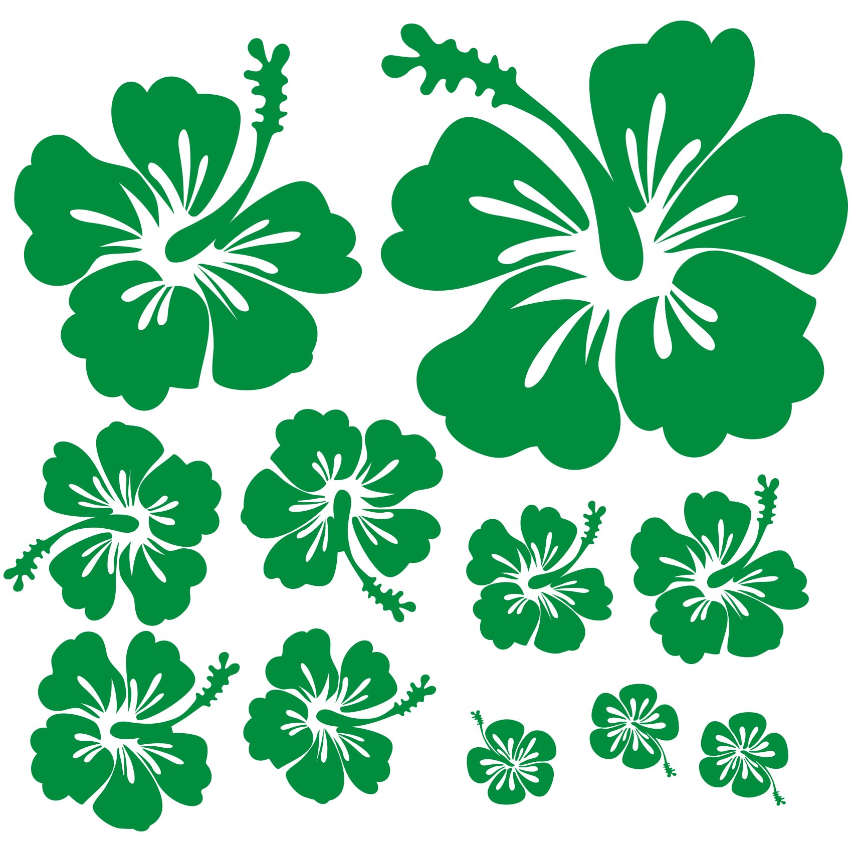 Finest Folia Decorative Sticker Hibiscus Flowers Home Decoration Sticker Home Sticker Living Toilet Lid Fridge Laptop Toilet Self-Adhesive K165 (08 Light Green)