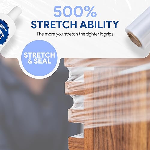 Miniatura 4 de International Plastics Co. Película elástica de plástico de 18 pulgadas 1200 pies 500% de capacidad de estiramiento