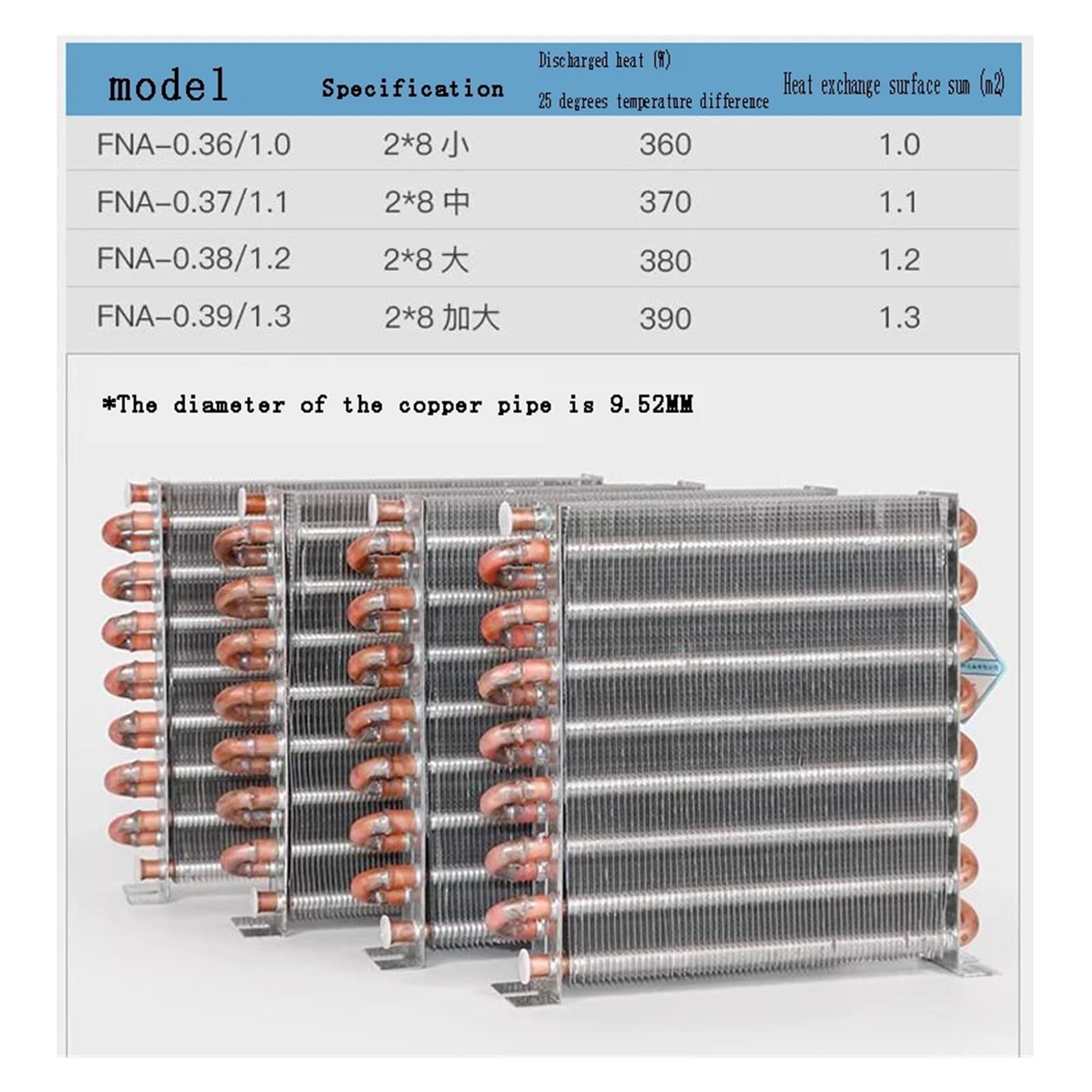 Réfrigérateur à condensateur refroidi à l'eau et à l'air, radiateur à Tube en cuivre, congélateur, évaporateur universel fait maison, petit(A)
