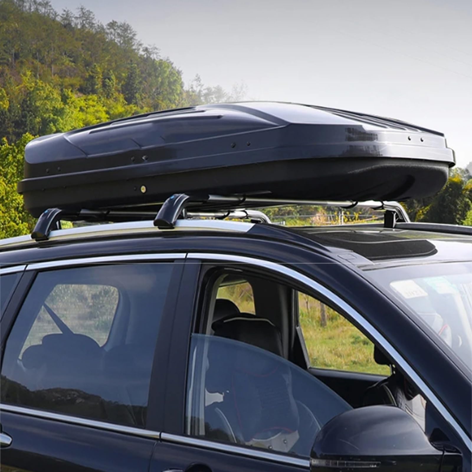 Cofre Techo Coche, Baúl de Techo Rígido de ABS de 300/480/500/550 L con Cerradura de Seguridad y Apertura Lateral, para Coche, Furgoneta y SUV(120x79x24cm)
