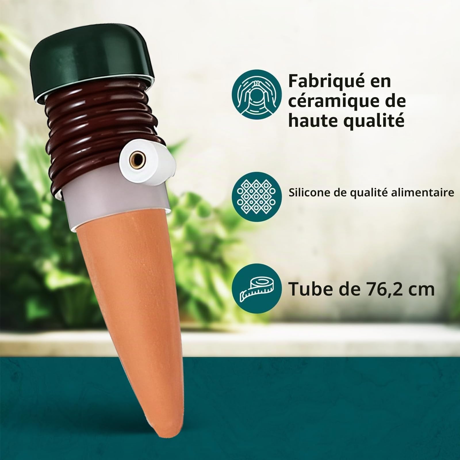 Irrigation des Plantes,Cône d'argile pour Arrosage des Fleurs, Gadgets de Jardinage pour Plantes en Pot,Balcon et Plantes d'intérieur(10 Pcs)
