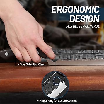 TIJERAS Brisket Carving BBQ Knife - Meat Slicing Trimming | Hand Forged Full Tang Slicer Knives for Meat Cutting Turkey Ham, Gifts for Men Women 9.4