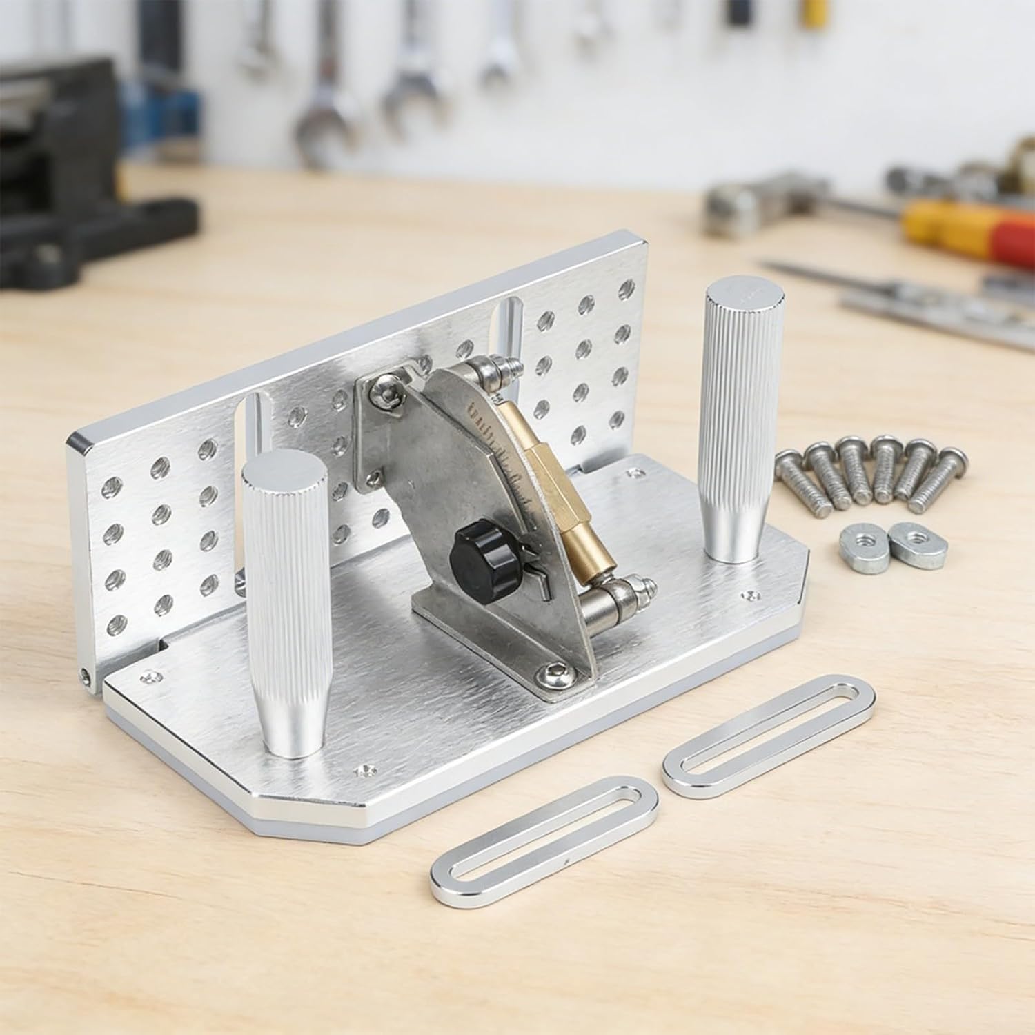 Belt Sander Sharpening Jig, Adjustable Angle Tool Positioner -5° To 25°, Manual Sharpener Holder, Aluminum Alloy Grinding Locator