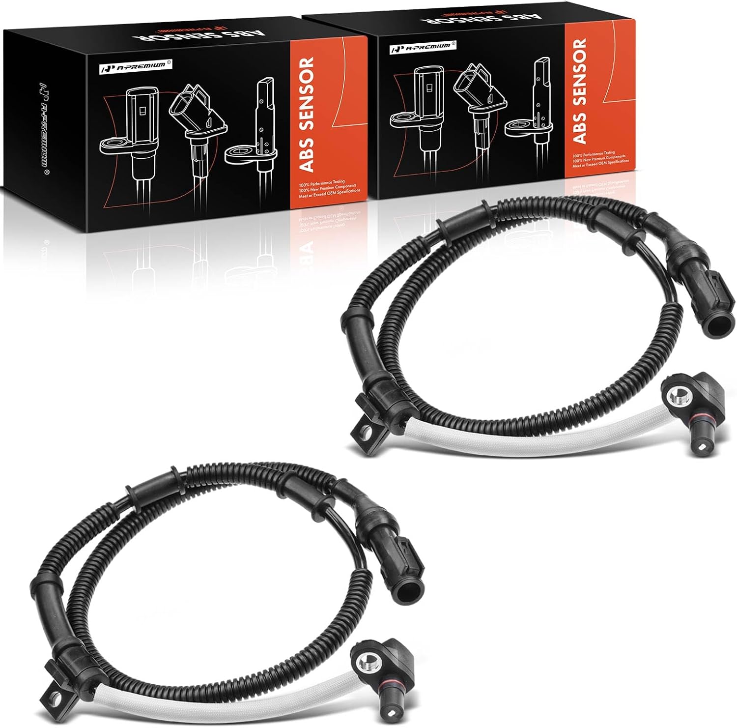 A-Premium Front Side ABS Wheel Speed Sensor Compatible with Ford & Lincoln Models - for F-150 1997-2003, F-150 Heritage 2004, F-250 1997-1999, F-350 1997, Expedition 1997-2002, 4WD