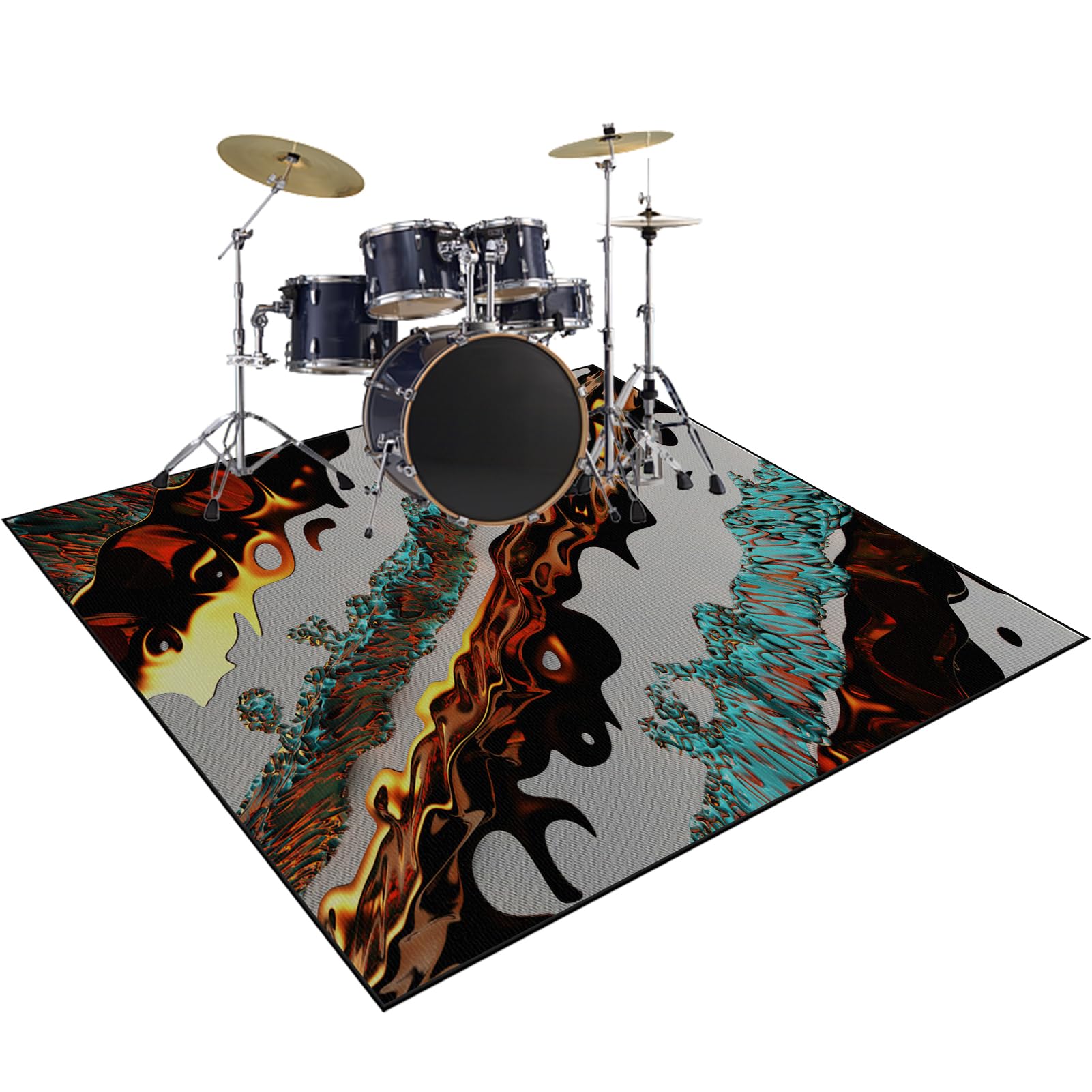 Tappeto per Batteria Acustica, Tappeti per Tamburi Insonorizzato, AntiscivoloTappetino Drum Carpet per Batterie Elettroniche Rullante Snare Drum Grancassa 230 x 180 cm