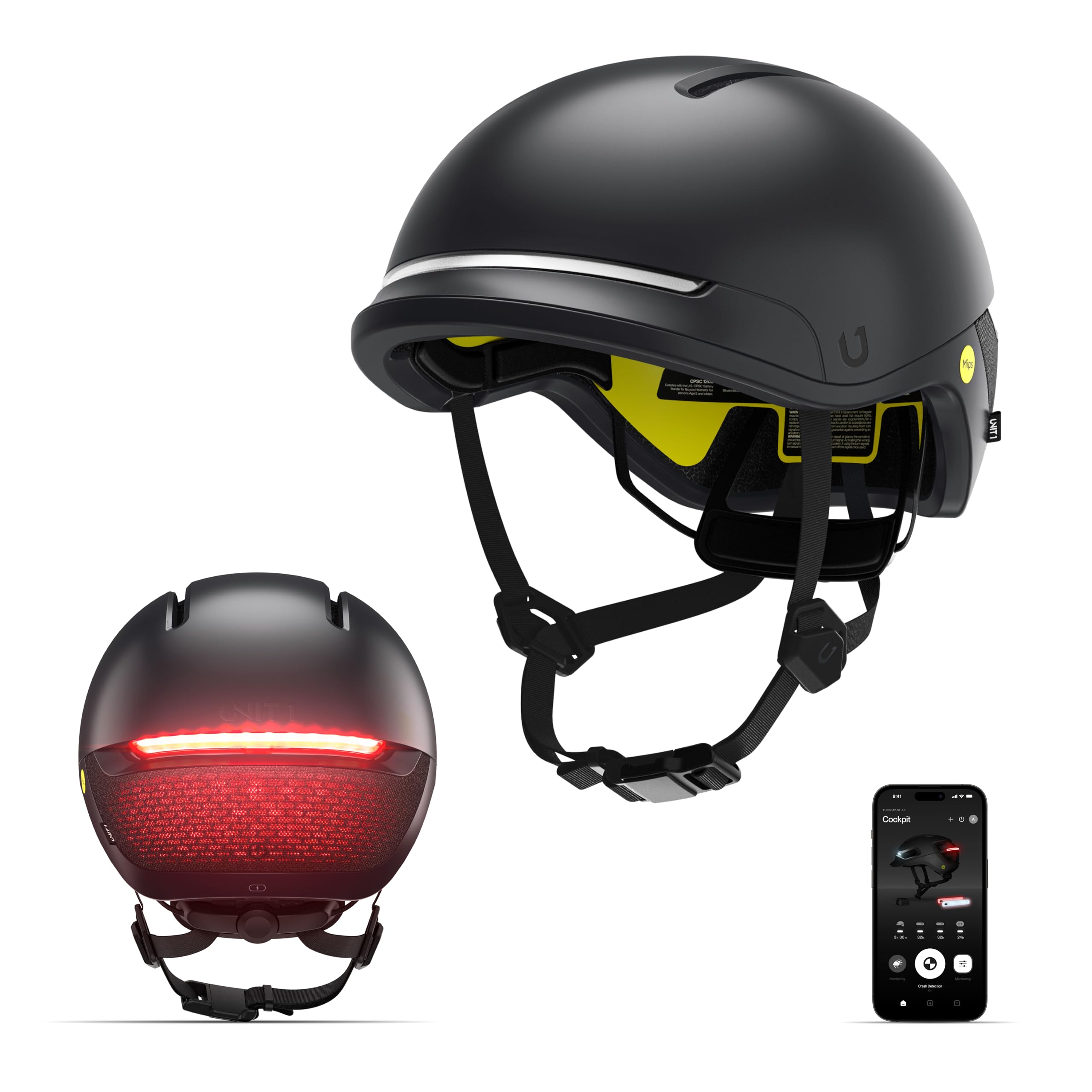 Faro Smart Helmet | MIPS | Lights | Bicycle Certified, E-Bike, Scooter, Onewheel | Men, Women | Crash Detection | Turn Signals | Automatic Brake Lights | Android & iOS App