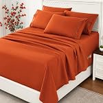 Lane Linen Double Bed Sheets 6pc Set 24" Deep Pocket - White | Cooling Sheets, 2 Bonus Pillowcases, Double Brushed Microfiber, OEKO-TEX Certified, Wrinkle Free