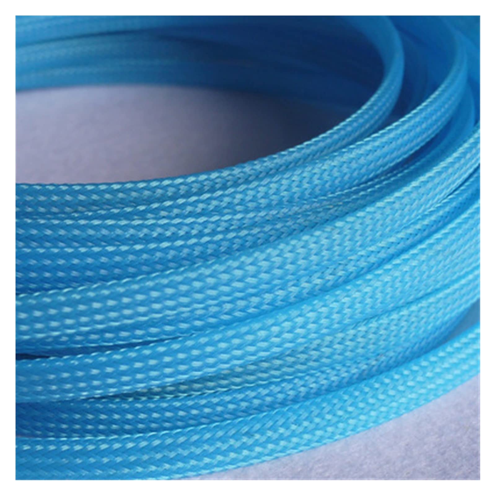 Organizador de Cables Color Puro Aislado Trenzado Manga Apretada Alambre De Mascota Expansible Cables Ignífuga Tubo Malla Cubierta de Gestión de Cables(Blue,50M-10mm)