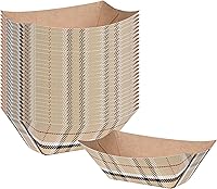 Vista 33 de Bio Tek Botes de papel de 4 onzas, 400 bandejas desechables #25 para alimentos, forro de polietileno, canastas de alimentos de papel turquesa