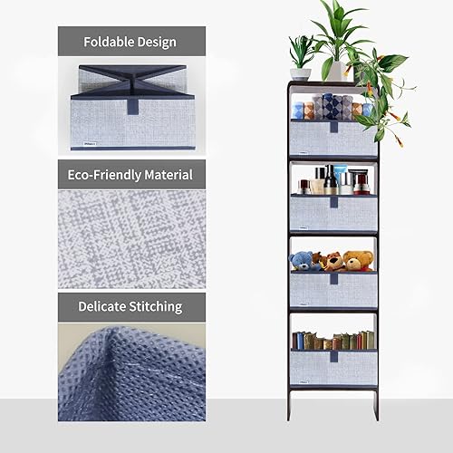 Miniatura 4 de Paquete de 3 contenedores de almacenamiento para armario, caja de almacenamiento grande trapezoidal, cestas de tela plegables para organizar ropa,