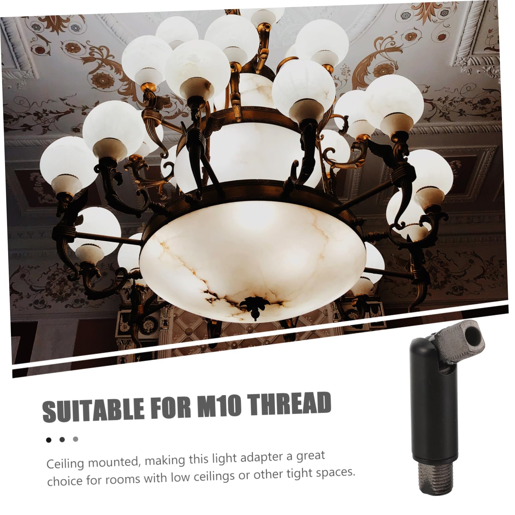 Adattatore Lampadari Per Soffitti Inclinati - 5 Pezzi Filetto M10, Regolabile 180° - Foto 13