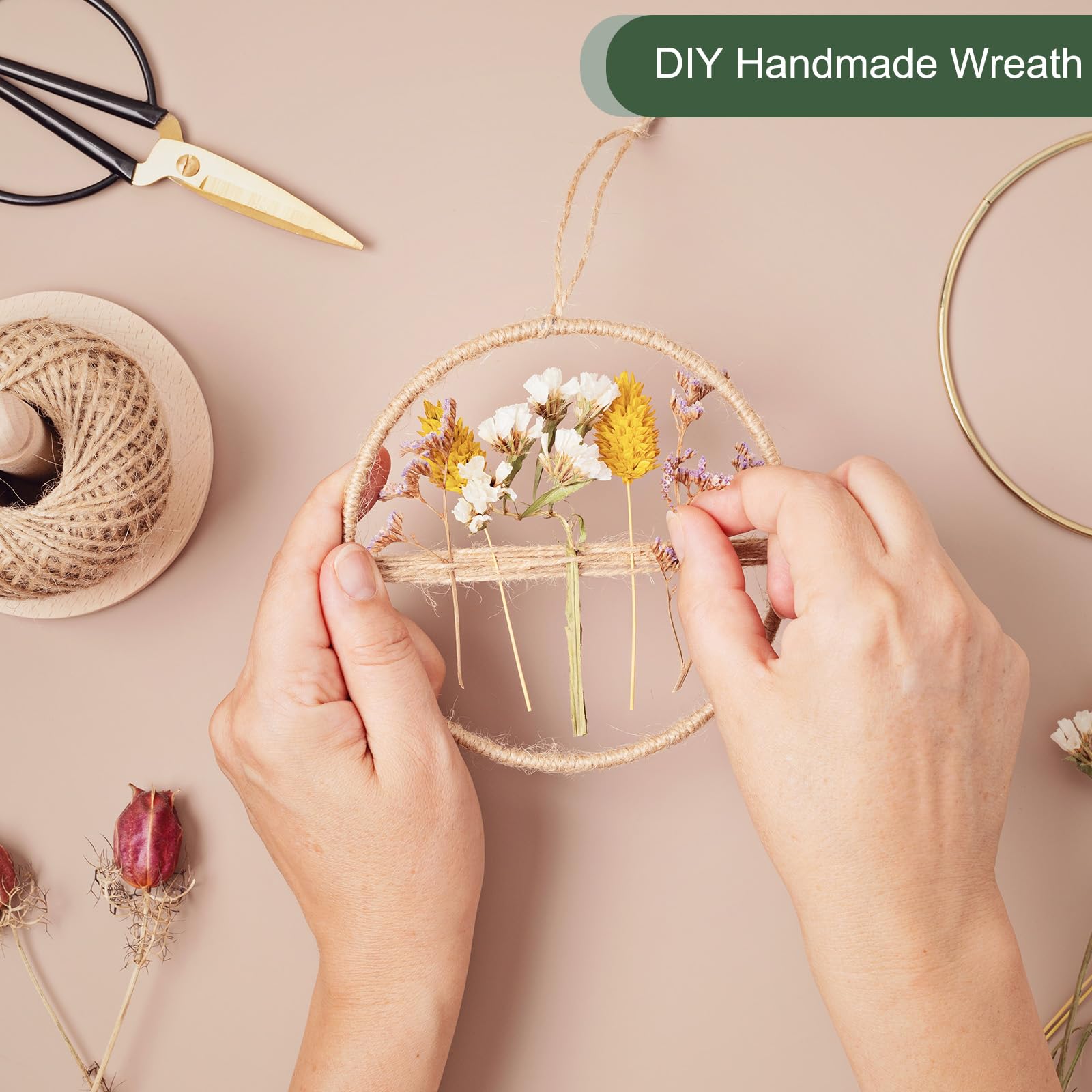 Pack 5 Aros Grandes De Metal Dorado De 25 Cm Para Manualidades: Macramé, Atrapasueños, Coronas Y Decoración