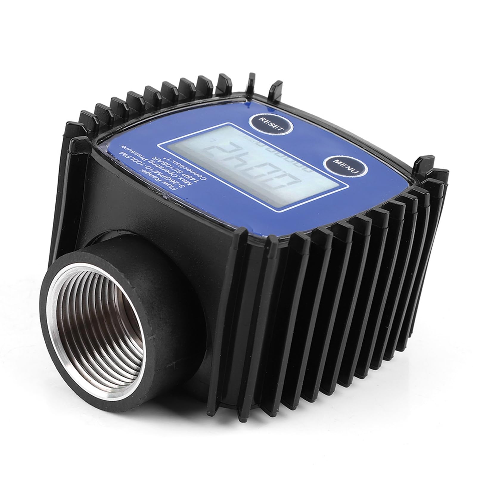 Digitaler Durchflussmesser, 5-120 L/Min 1 Zoll Turbinen-Durchflussmesser mit LCD-Anzeige, 1% Genauigkeit Dieselkraftstoff-Durchflussmesser für Alkohol-Benzin chemische Flüssigkeiten