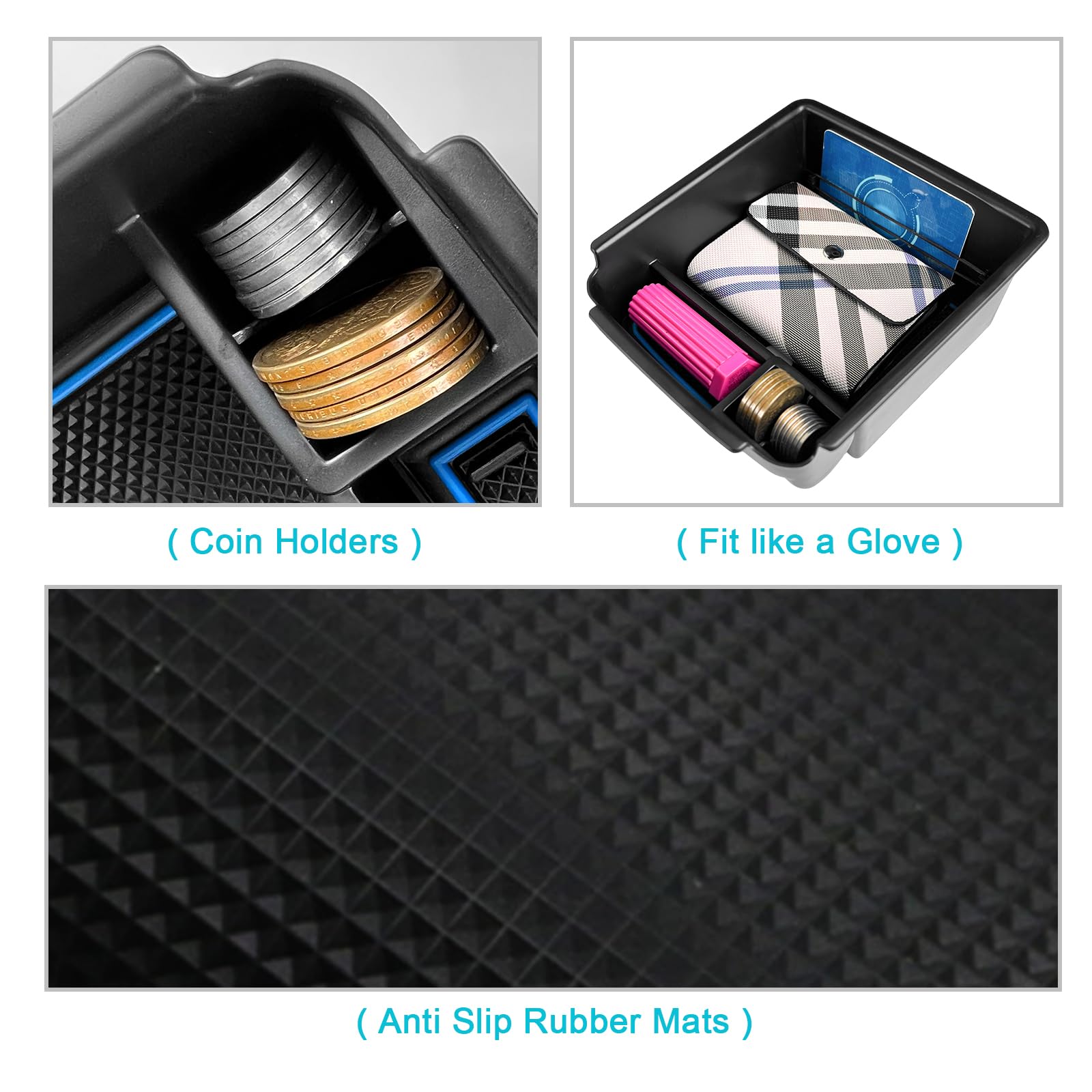 CopriBracciolo Auto Per VW Tiguan 2 E Seat Tarraco - Pelle PU, Design R-Line, Nero - Foto 12