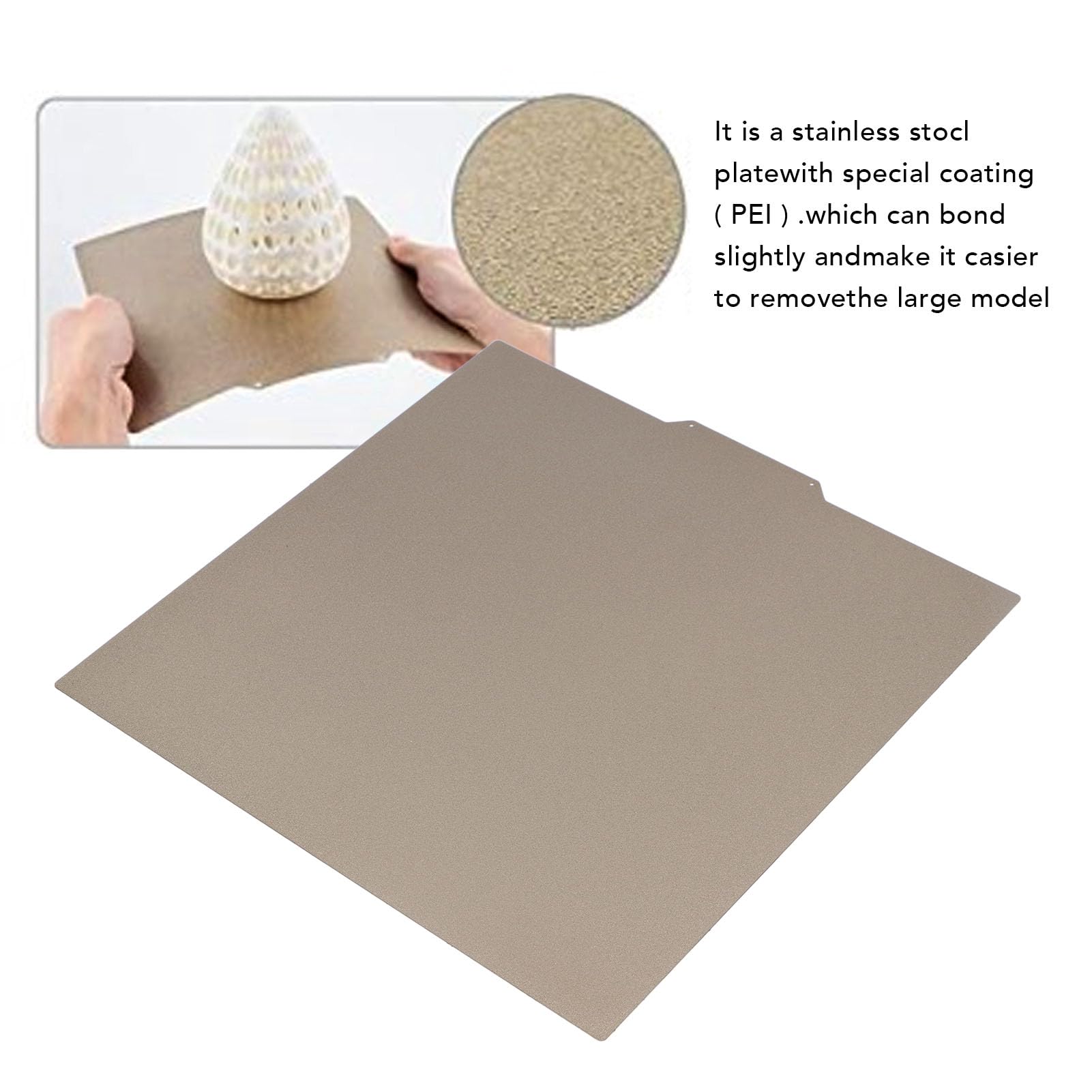 330 X 330mm Łóżko do Budowy Drukarki 3D, Dwustronne | Teksturowana Powłoka PEI do Silnej Przyczepności, Kompatybilna z PLA ABS PETG TPU, Pasuje do 3 Plus 4 Plus X3S