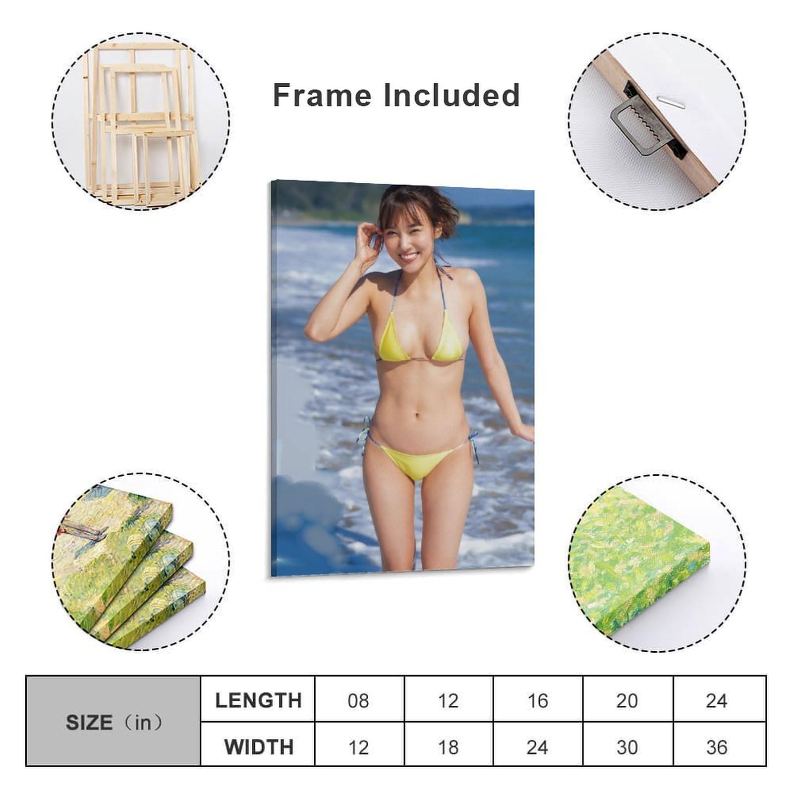 Amazon.co.jp: 西原愛夏女優のセクシービキニ写真ポスター 2 印刷 ポスター キャンバス ウォールアート 画像 絵画 現代 芸術 壁の絵  け ソファの背景絵画12x18inch(30x45cm)